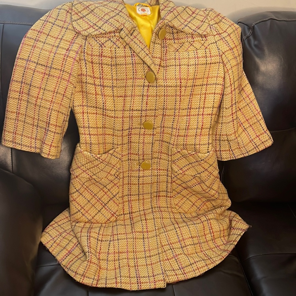 Used golden yellow Tulle dress coat